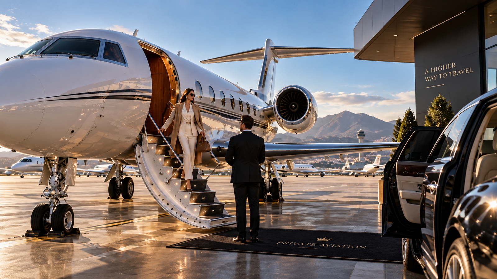 Private jet empty leg flight prepared for premium travel